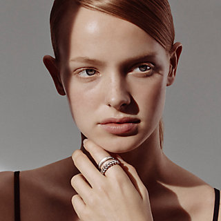 Boucle Sellier Inflexible ring, medium model - Silver | Hermès USA